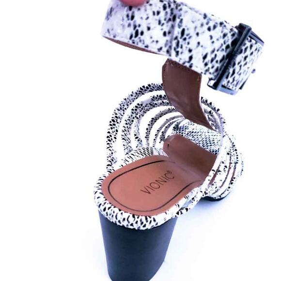 NEW Vionic Sami Snakeskin Print Sandal Heel Gladiator Orthotic Comfort Shoe 7.5 - Picture 4 of 5
